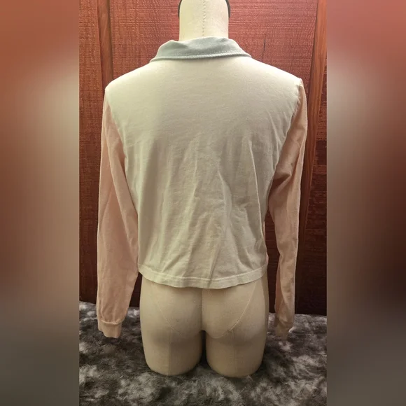 Vans Pink and Gray Cropped Polo Top - Picture 3 of 7